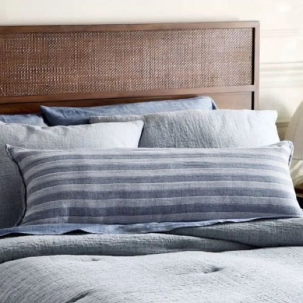 Hearth & Hand Blue Striped Lumbar Pillow